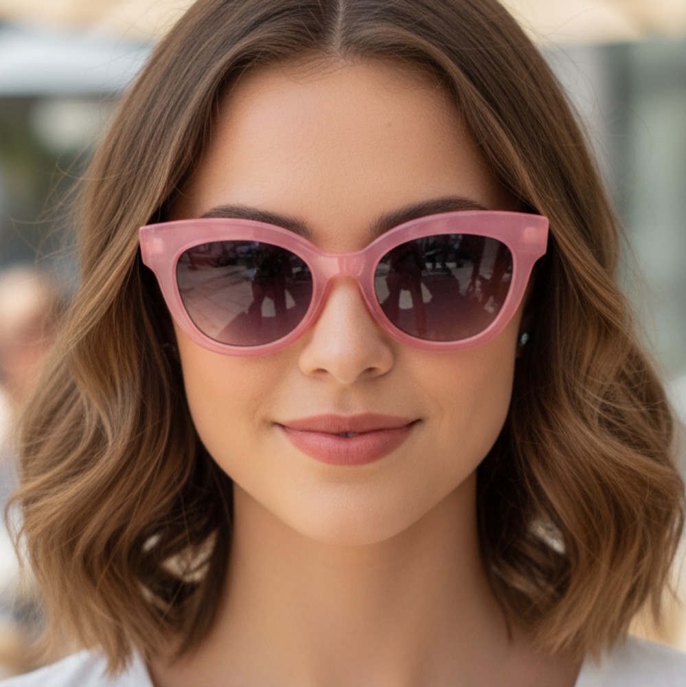 Women's Pink cat eye sunglasses thick frame